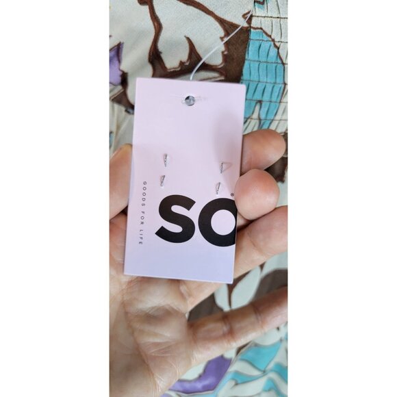 Women's Sonoma Casual Deep White Maxi Dress Drifter Brown Multi Size XS Multicol - Picture 5 of 6